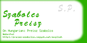 szabolcs preisz business card